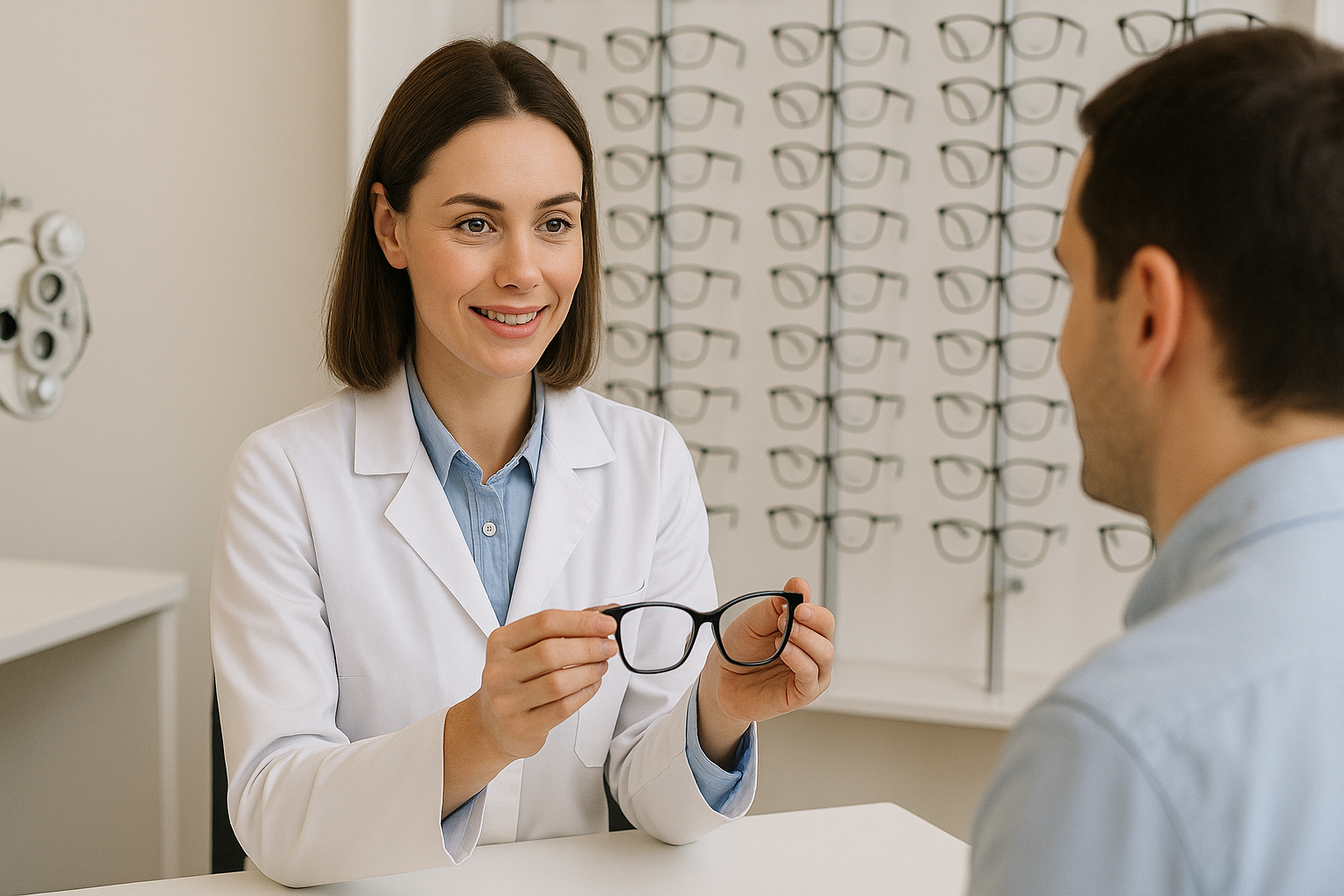 Подбор очков, клиника Амосовой